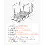 Podjazd dla wózków inwalidzkich VEVOR z poręczami, podjazd progowy o wymiarach 1140x850x705 mm i maksymalnym udźwigu 199,6 kg, antypoślizgowy podjazd żelazny, przenośna rampa do skuterów, progów drzwi, krawężników i schodów