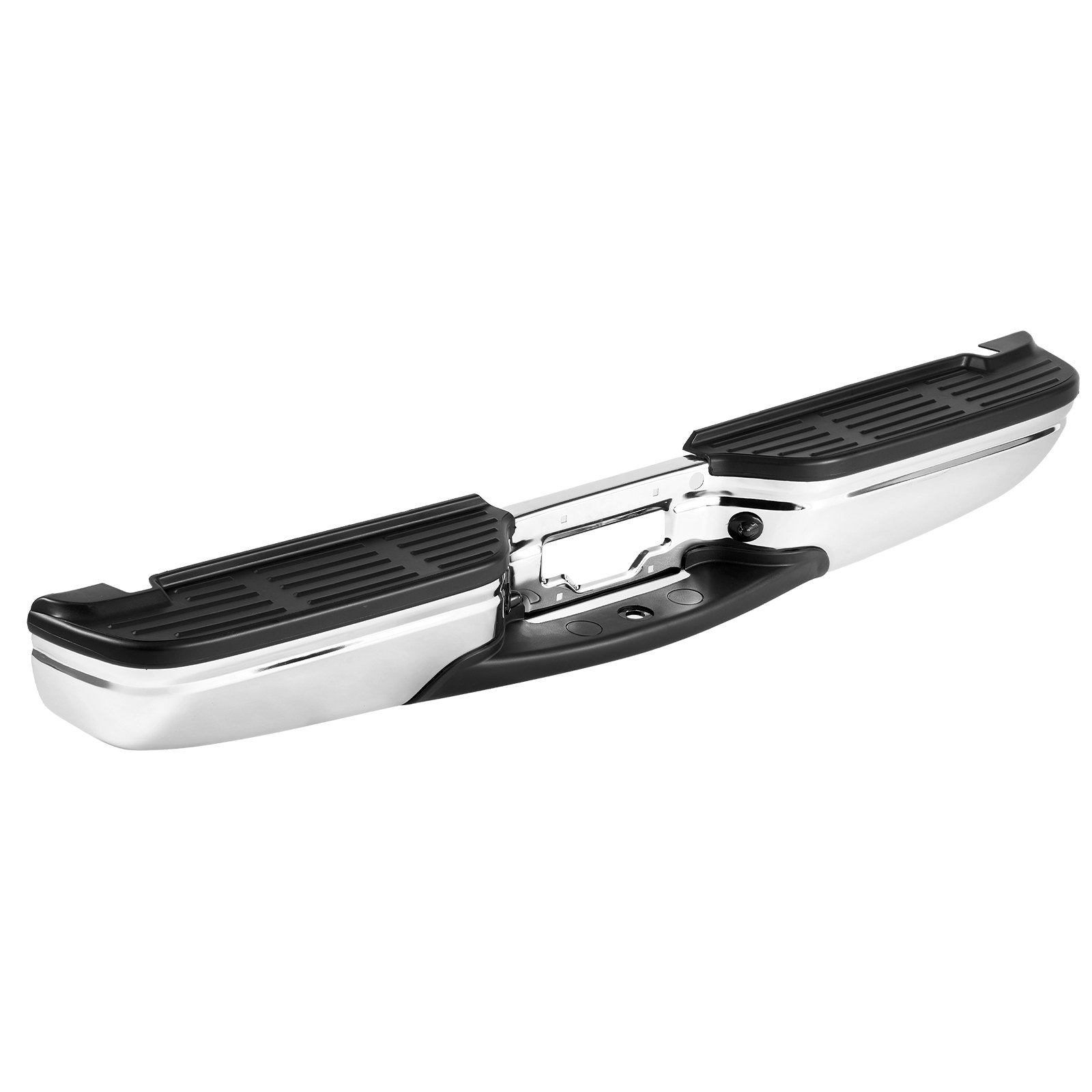 Zderzak tylny VEVOR, kompatybilny z Fordem F250/Fordem F350 Super Duty z lat 1999-2007, chromowany stalowy zderzak tylny, zestaw zamienny zderzaka tylnego z oświetleniem tablicy rejestracyjnej i progiem, do FO1101141