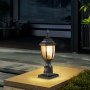 VEVOR Zewnętrzna lampa słupkowa oświetlająca zmierzch do świtu, wysokość 400 mm, wodoodporna, z 3,5-calowym szklanym kloszem na uchwycie słupowym, odporna na pioruny, zewnętrzna lampa słupkowa do patio i ścieżek ogrodowych
