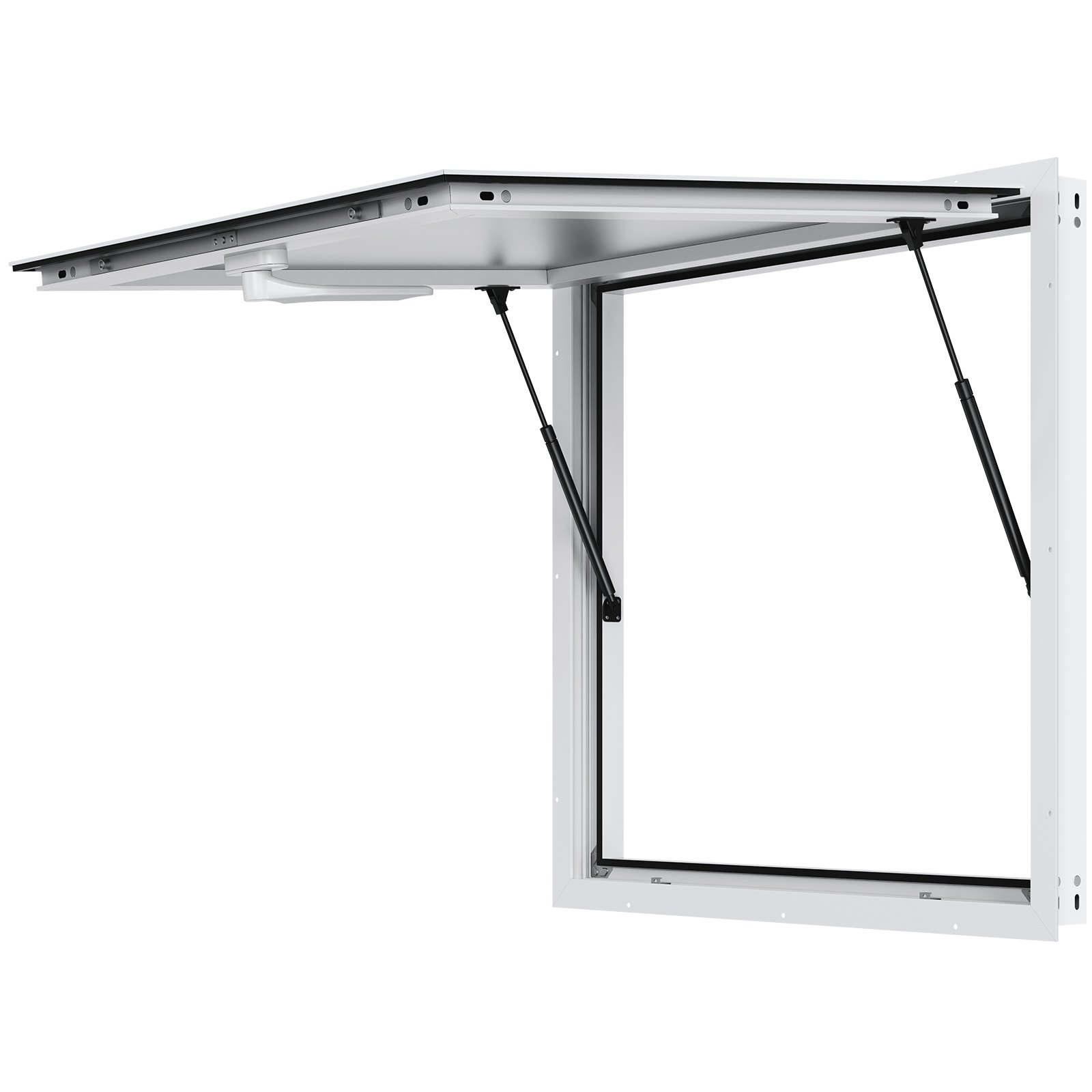 VEVOR Food Service Window 36"x36", Aluminum Alloy Service Window for Food Trucks with Awning Door and Tow Hook, Swivels Up to 85 Degrees, Glass Not Included