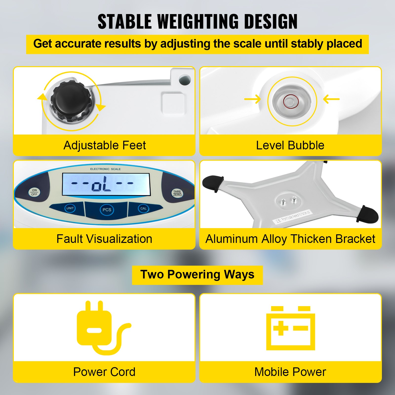 VEVOR Precision Scale 5000g 0.01g High-Precision Digital Electronic Scale Laboratory Analytical Scales School Scale Jewelry Scale Digital Precision Scale Milligram Scale Calibration Weight