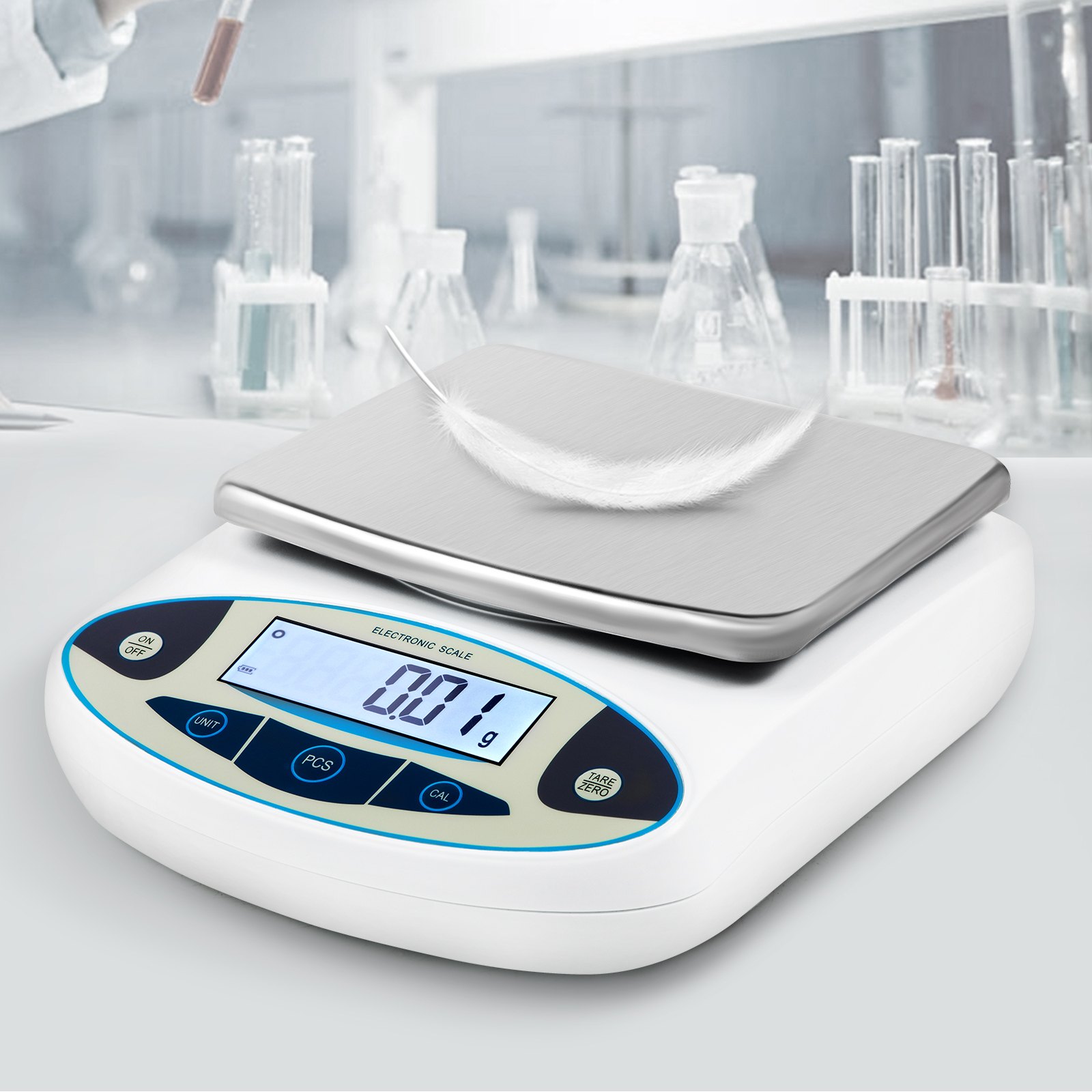 VEVOR Precision Scale 5000g 0.01g High-Precision Digital Electronic Scale Laboratory Analytical Scales School Scale Jewelry Scale Digital Precision Scale Milligram Scale Calibration Weight
