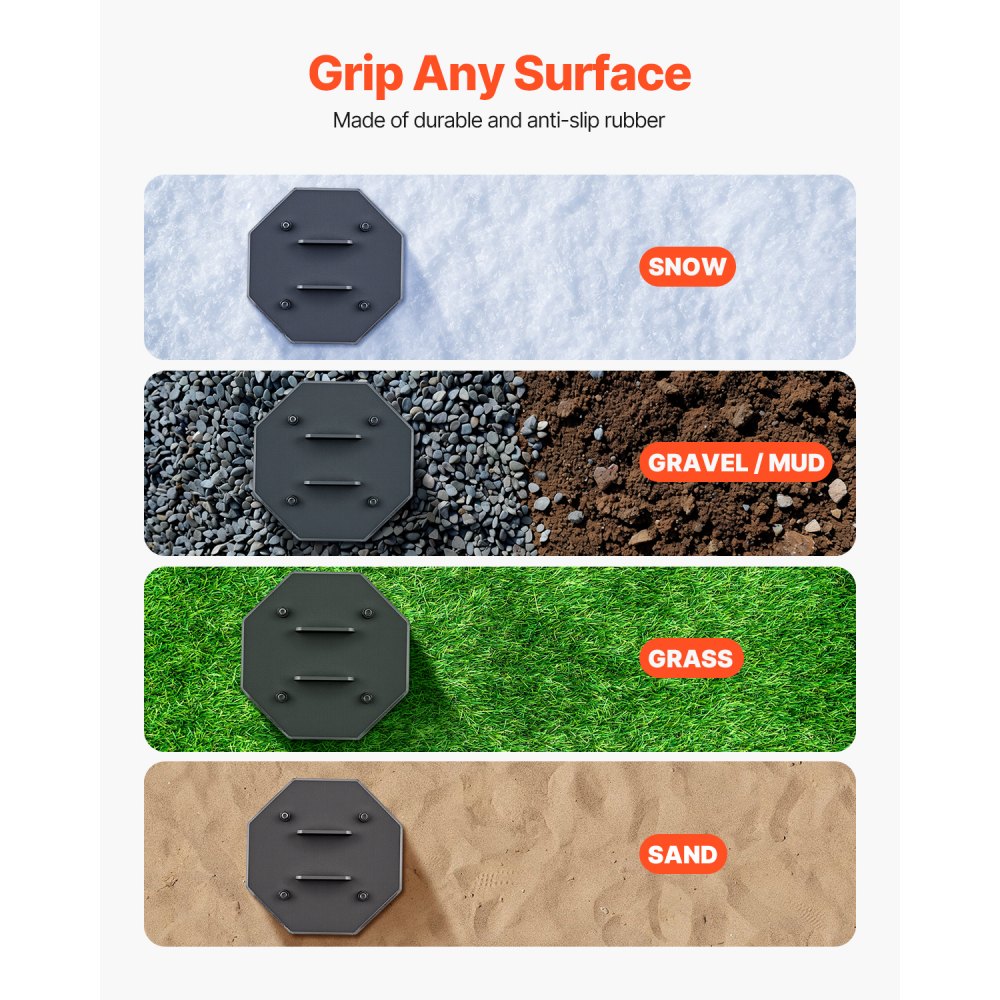 VEVOR 4-pack leveling pads for motorhomes, trailer jack pads made of rubber, 2300 kg load capacity (per pad), jack stabilizing pad with a large surface area, ideal for scissor jack feet