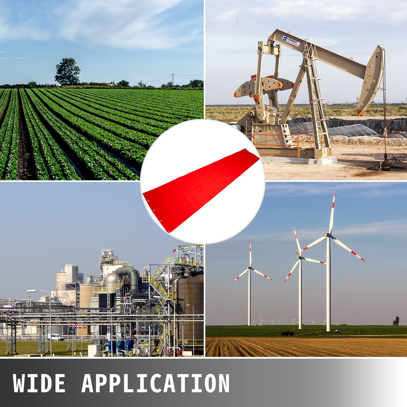 Windsock Airport Wind Direction 18 x 96 cali, Aviation Wind Sock Orange Red