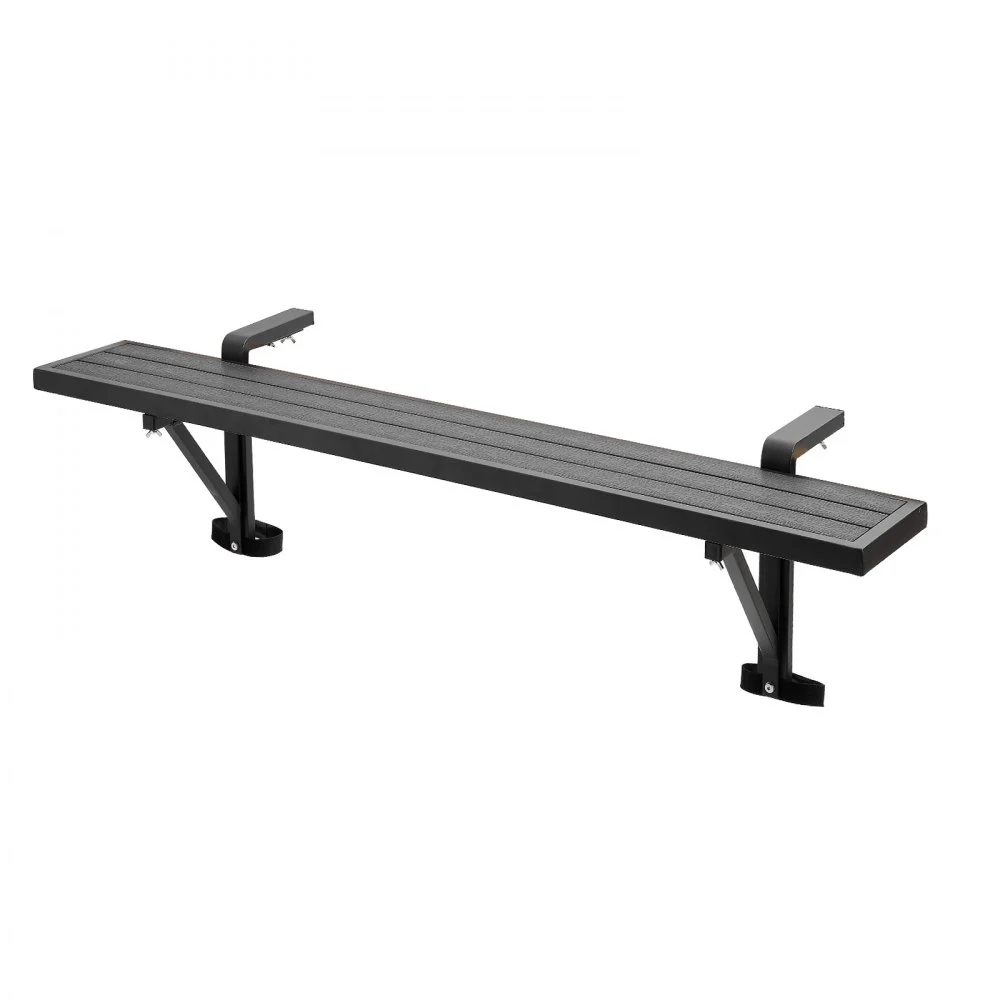 VEVOR Stolik wiszący balkonowy 1245 x 240 mm, 27 kg, czarny, na taras, do ogrodu, na werandę, pasuje do balustrad o szerokości 25–65 mm, regulowany rozstaw wsporników, materiał kompozytowy drewno-tworzywo sztuczne