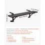 VEVOR Stolik wiszący balkonowy 1245 x 240 mm, 27 kg, czarny, na taras, do ogrodu, na werandę, pasuje do balustrad o szerokości 25–65 mm, regulowany rozstaw wsporników, materiał kompozytowy drewno-tworzywo sztuczne