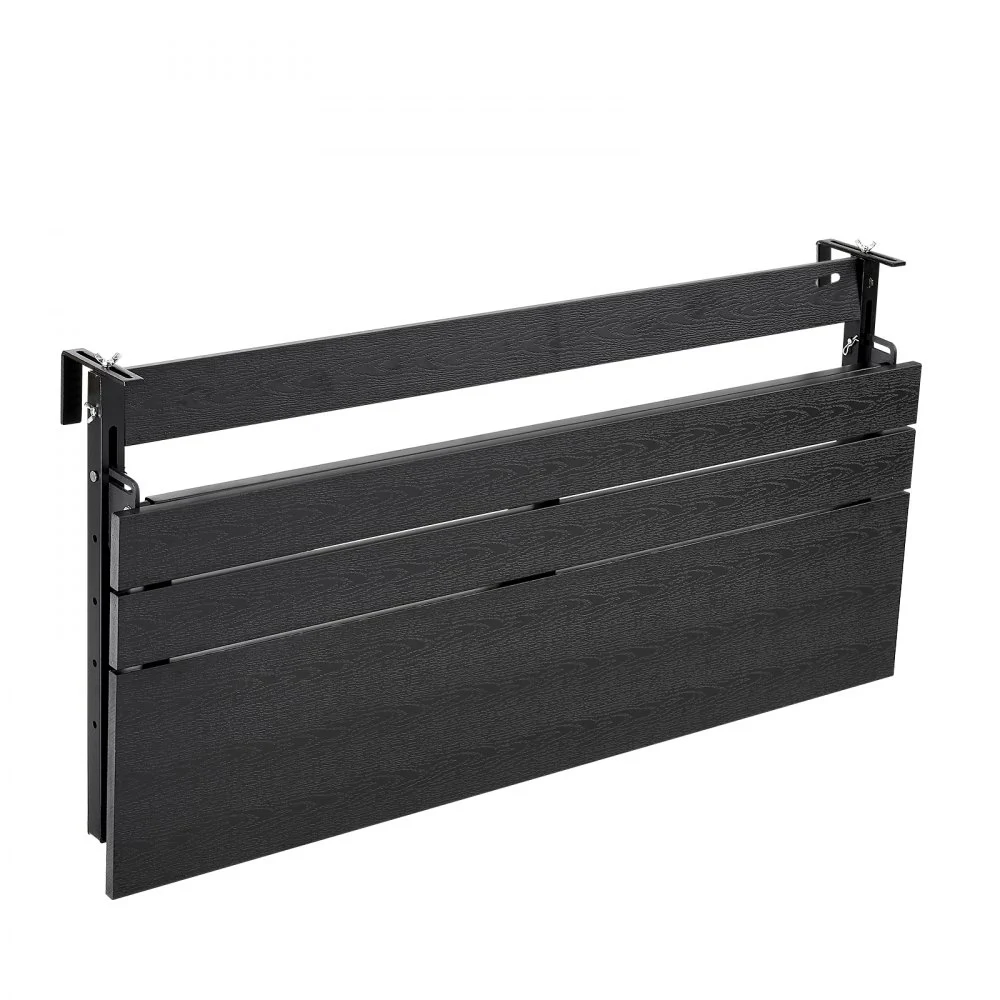 VEVOR Stół wiszący balkonowy 1015x380 mm Stół składany 27 kg Stół wiszący Stół balkonowy, na taras, balkon, do balustrad o średnicy 0–90 mm, z regulacją wysokości, z kompozytu drewna i tworzywa sztucznego