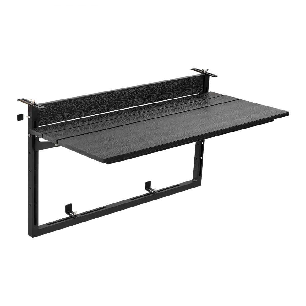 VEVOR Stół wiszący balkonowy 795x380 mm Stół składany 27 kg Stół wiszący Stół balkonowy, na taras, balkon, do balustrad o średnicy 0–90 mm, z regulacją wysokości, z kompozytu drewna i tworzywa sztucznego