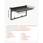 VEVOR Stół wiszący balkonowy 795x380 mm Stół składany 27 kg Stół wiszący Stół balkonowy, na taras, balkon, do balustrad o średnicy 0–90 mm, z regulacją wysokości, z kompozytu drewna i tworzywa sztucznego