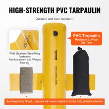 Bariery przeciwpowodziowe VEVOR, alternatywa dla worków z piaskiem, worki przeciwpowodziowe, 4 szt., bariera przeciwpowodziowa dla domu, bariery wodne przeciwpowodziowe, drzwi, podjazd (4 stopy x 6 cali)