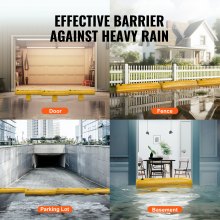 Bariery przeciwpowodziowe VEVOR, alternatywa dla worków z piaskiem, worki przeciwpowodziowe, 4 szt., bariera przeciwpowodziowa dla domu, bariery wodne przeciwpowodziowe, drzwi, podjazd (4 stopy x 6 cali)
