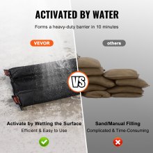 Bariery przeciwpowodziowe VEVOR, torby przeciwpowodziowe, 5 szt., bariery przeciwpowodziowe z plastikowym wiadrem, bariery przeciwpowodziowe aktywowane wodą do domu, drzwi, podjazdu (3060 x 155 mm)