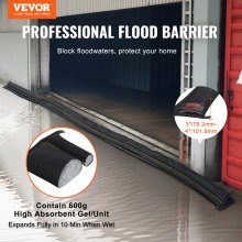 Zapory przeciwpowodziowe VEVOR, zapory przeciwpowodziowe w opakowaniu 8 szt., bariery przeciwpowodziowe, przeciwpowodziowe aktywowane wodą do domu, drzwi, podjazdu (5000 x 155 mm)