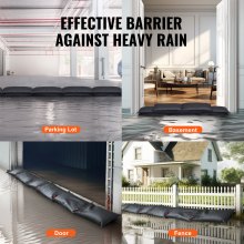 Zapory przeciwpowodziowe VEVOR, zapory przeciwpowodziowe w opakowaniu 6 szt., bariery przeciwpowodziowe przeciwpowodziowe, przeciwpowodziowe aktywowane wodą do domu, otwierania drzwi, podjazdu (620 x 320 mm)