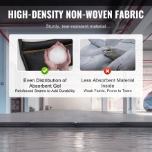 Bariery przeciwpowodziowe VEVOR, torby przeciwpowodziowe, 10 szt., bariery przeciwpowodziowe z plastikowym wiadrem, bariery przeciwpowodziowe aktywowane wodą do domu, drzwi, podjazdu (1530 x 155 mm)