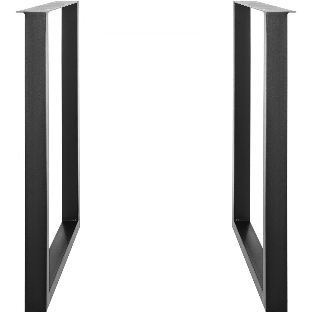 VEVOR 711.2MM Adjustable Furniture Legs, Square Reinforced Steel Office Table legs Set of 2 for DIY, Max Load 453.6KG Heavy Duty Desk Legs, Quick Instalation & Rich Accessories Legs Black