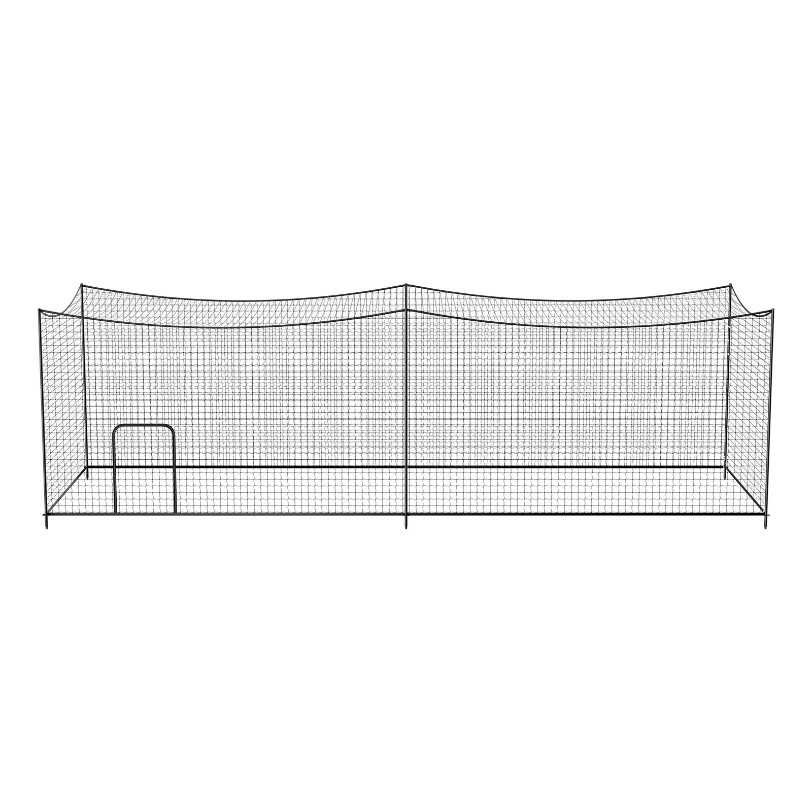 Siatka do klatki do baseballu VEVOR (prostokątna) 10668 x 3200 x 3100 mm, przenośna siatka treningowa z 45-warstwową i wiązaną tkaniną HDPE oraz długimi linami pozycjonującymi, w tym siatka do klatki treningowej do softballu