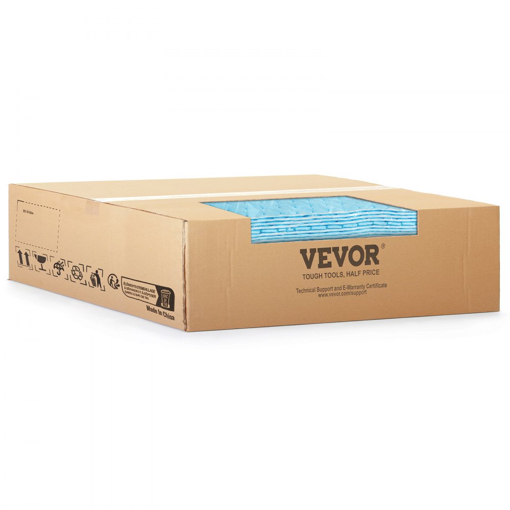 Wkłady chłonne VEVOR, mata chłonna w dozowniku, opakowanie 30 sztuk, 380 x 480 x 5 mm, wkłady chłonne z polipropylenu do wody, niebieskie, pojemność 6 galonów