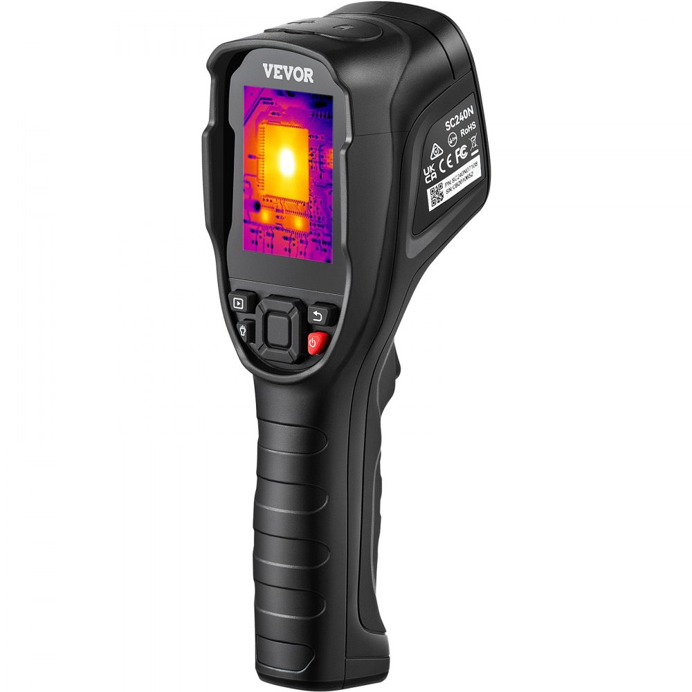 VEVOR Przenośna kamera termowizyjna o rozdzielczości 240x180 IR Kamera na podczerwień Termometr 40mK Kamera termograficzna -20-350°C Kamera termowizyjna z certyfikatem CE Rozwiązywanie problemów HVAC Identyfikacja wycieków powietrza