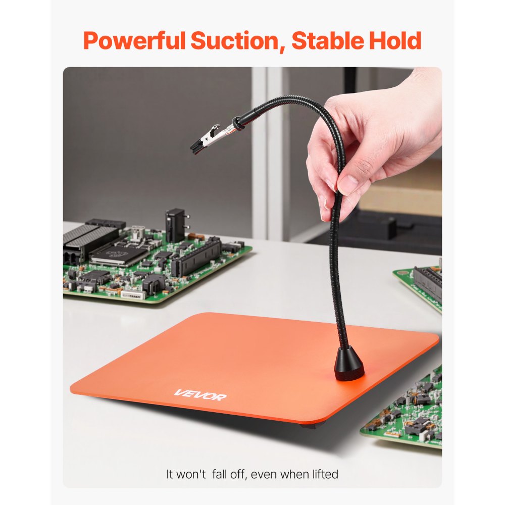 VEVOR Soldering Aid Third Hand, magnetyczna stacja lutownicza, 4 elastyczne ramiona, z 6 uchwytami na kolumny PCB i uchwytem na pistolet na gorące powietrze 360 ​​stopni, pomocna dłoń do napraw elektronicznych, 279 x 178 x 3 mm
