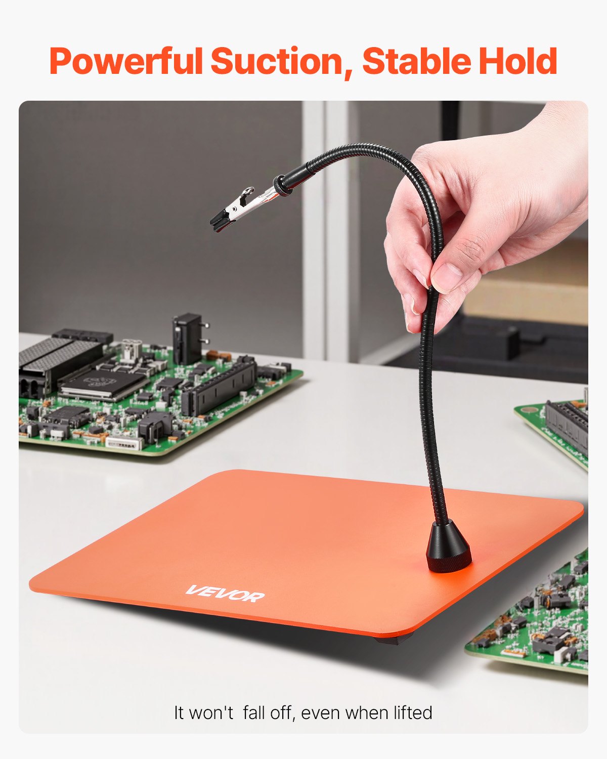VEVOR Soldering Aid Third Hand, magnetyczna stacja lutownicza, 4 elastyczne ramiona, z 6 uchwytami na kolumny PCB i uchwytem na pistolet na gorące powietrze 360 ​​stopni, pomocna dłoń do napraw elektronicznych, 279 x 178 x 3 mm
