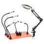VEVOR Soldering Aid Third Hand, magnetyczna stacja lutownicza, narzędzie lutownicze 2 w 1 z 3-krotną lampą powiększającą LED i 5 elastycznymi ramionami, 6 uchwytami na płytki drukowane, stacja bazowa do napraw elektronicznych
