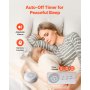 VEVOR Sleep Aid, Generator białego szumu, 20 utworów muzycznych, Urządzenie dźwiękowe 4 w 1 z białym szumem, Automatyczny wyłącznik czasowy, Delikatne światło pierścieniowe, Funkcja pamięci i kontrola rodzicielska, Generator szumu