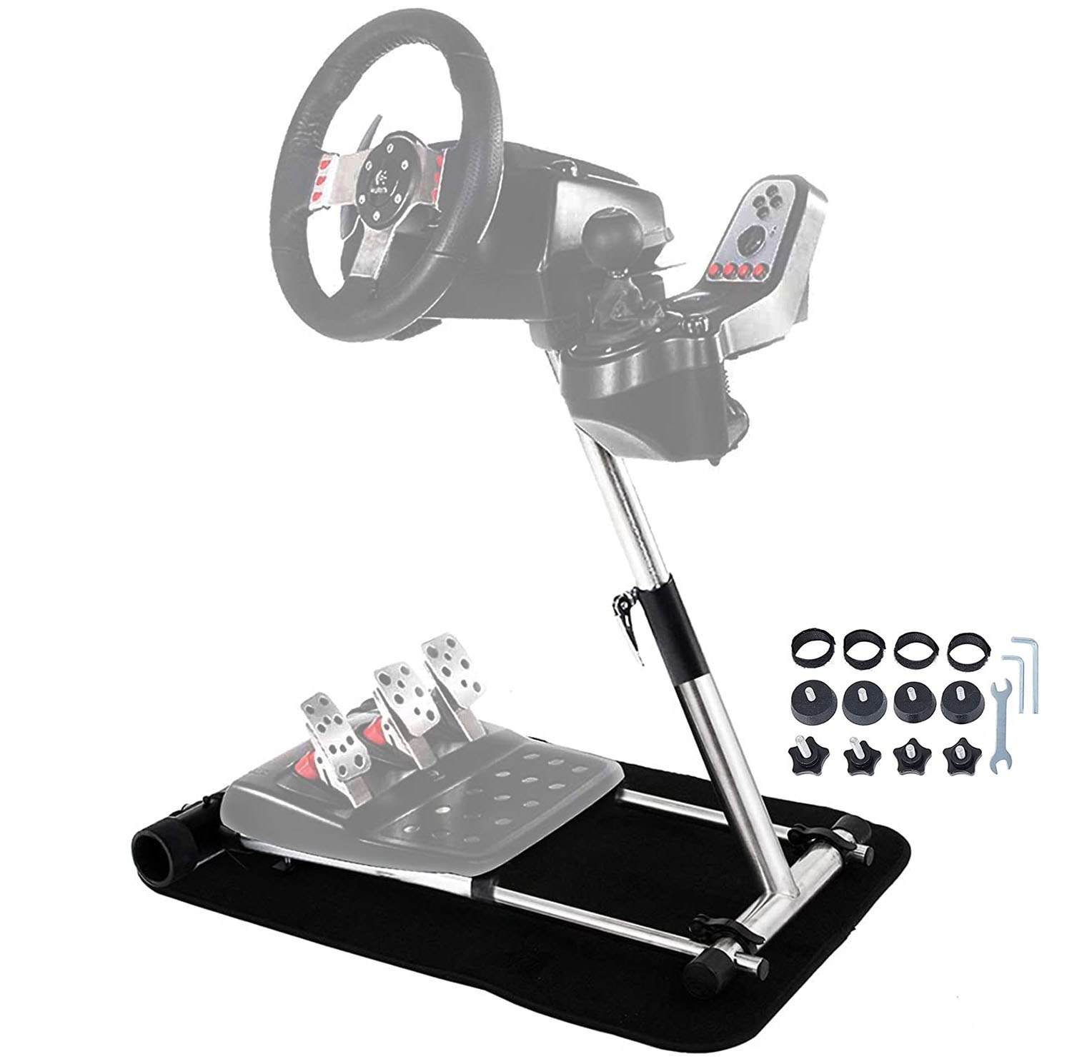 Regulowany stojak na kierownicę VEVOR G920 Racing Wheel Stojak na kierownicę ze stali nierdzewnej odpowiedni do Logitech G27 G25 G29 G920, kierownica i pedały nie wchodzą w skład zestawu