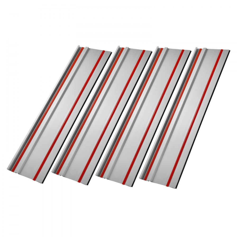 Prowadnica do piły zagłębiarskiej VEVOR, 700 x 180 mm, zestaw 4 prowadnic aluminiowych i 3 łączników, kompatybilny z piłami zagłębiarskimi Makita, Festool i WEN, do obróbki drewna