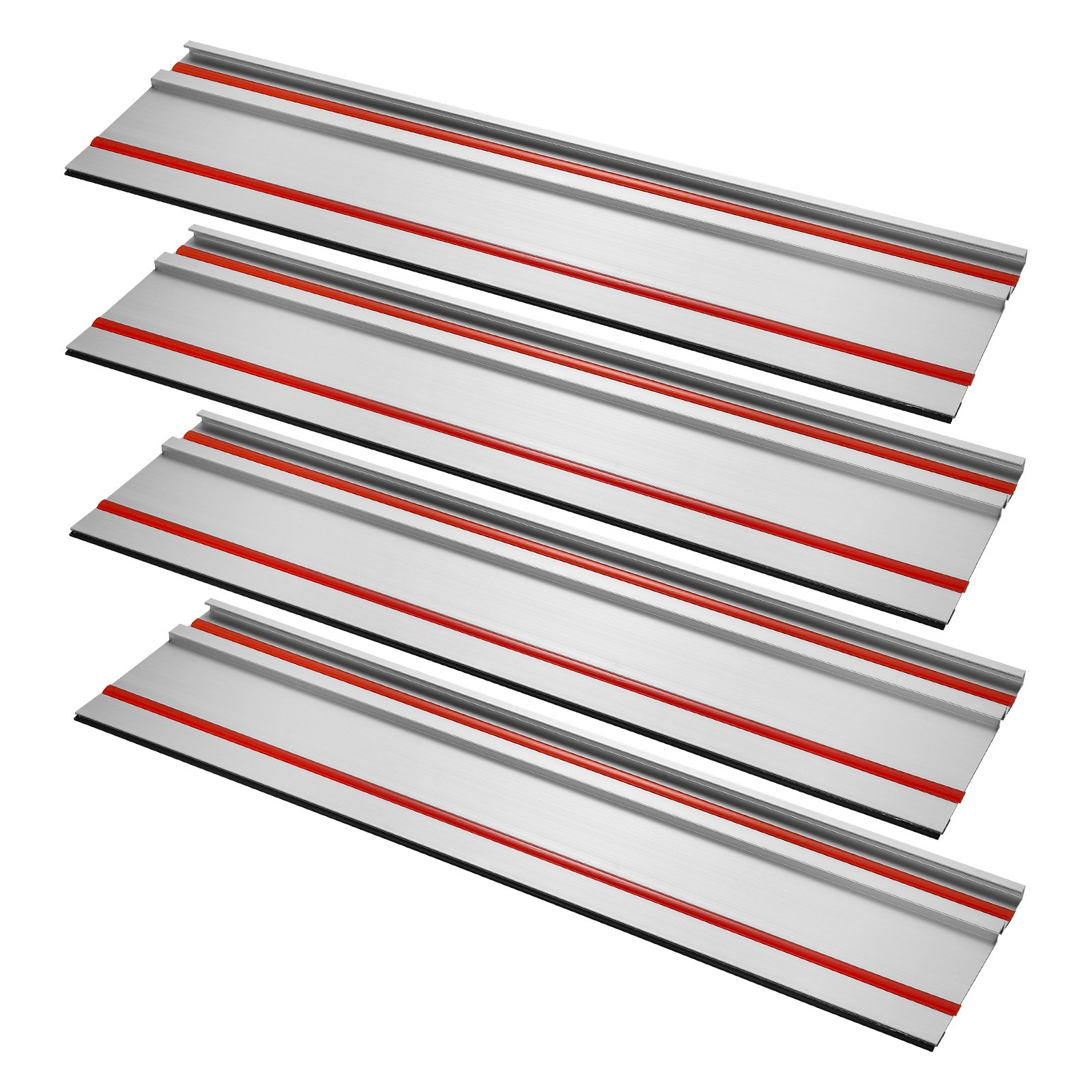 Prowadnica do piły zagłębiarskiej VEVOR, 700 x 180 mm, zestaw 4 prowadnic aluminiowych i 3 łączników, kompatybilny z piłami zagłębiarskimi Makita, Festool i WEN, do obróbki drewna