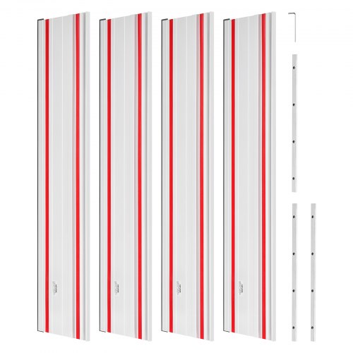 Szyna prowadząca VEVOR do ręcznej pilarki tarczowej, zawierająca 4 aluminiowe szyny do pilarki tarczowej o długości 700 mm i 3 elementy łączące, kompatybilna z różnymi markami pilarek zagłębiarskich, do projektów stolarskich