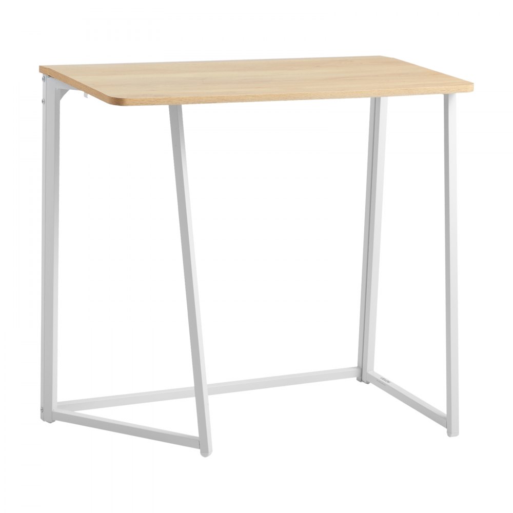 VEVOR małe biurko składane, biurko składane 80 x 48 cm (blat), biurko komputerowe oszczędzające miejsce z haczykami do przechowywania, biurko biurowe o nośności 68 kg, dąb do małych pomieszczeń, biuro domowe