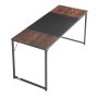 Biurko komputerowe VEVOR (blat 160 x 60 cm), nowoczesny stół roboczy z metalową ramą i udźwigiem 68 kg do użytku domowego, biura, gabinetu, sypialni, salonu, brązowo-czarny
