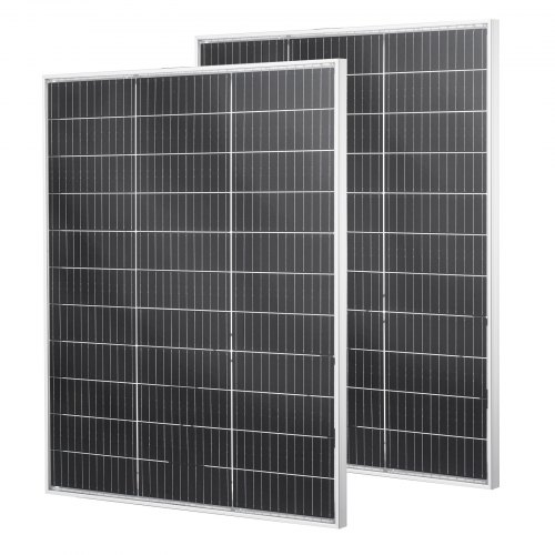 Dwustronny panel słoneczny VEVOR 100 W, 2 sztuki, monokrystaliczny moduł fotowoltaiczny typu N o wysokiej sprawności 23% z wyjściem MC4 i aluminiową ramą, wodoodporny panel słoneczny IP67 do samochodu, łodzi, kampera, poza siecią