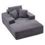 VEVOR Leżanka relaksacyjna 138 cm, tapicerowana sofa z funkcją spania z ozdobnymi poduszkami i podłokietnikami, rozkładana sofa z głębokim siedziskiem do salonu i sypialni, fotel wypoczynkowy z wysoce elastycznej gąbki