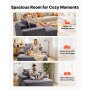 VEVOR Leżanka relaksacyjna 124 cm, tapicerowana sofa z funkcją spania z ozdobnymi poduszkami i podłokietnikami, rozkładana sofa z głębokim siedziskiem do salonu i sypialni, fotel wypoczynkowy wykonany z wysoce elastycznej gąbki