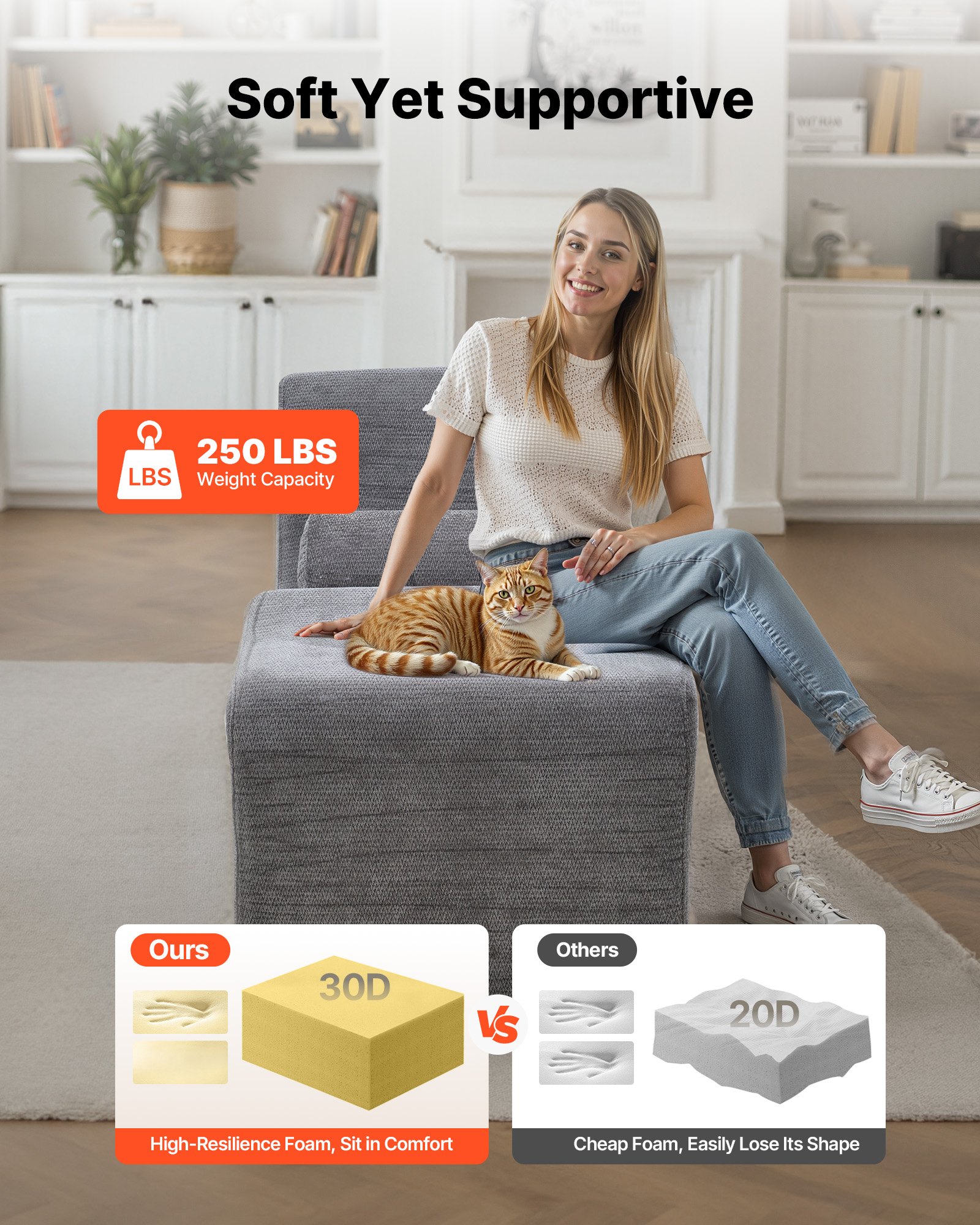 VEVOR Leżanka relaksacyjna do jogi i masażu, nowoczesny, wygięty fotel z pianki, ergonomiczny fotel do rozciągania, relaksu i ćwiczeń, odpowiedni do salonu, sypialni i balkonu