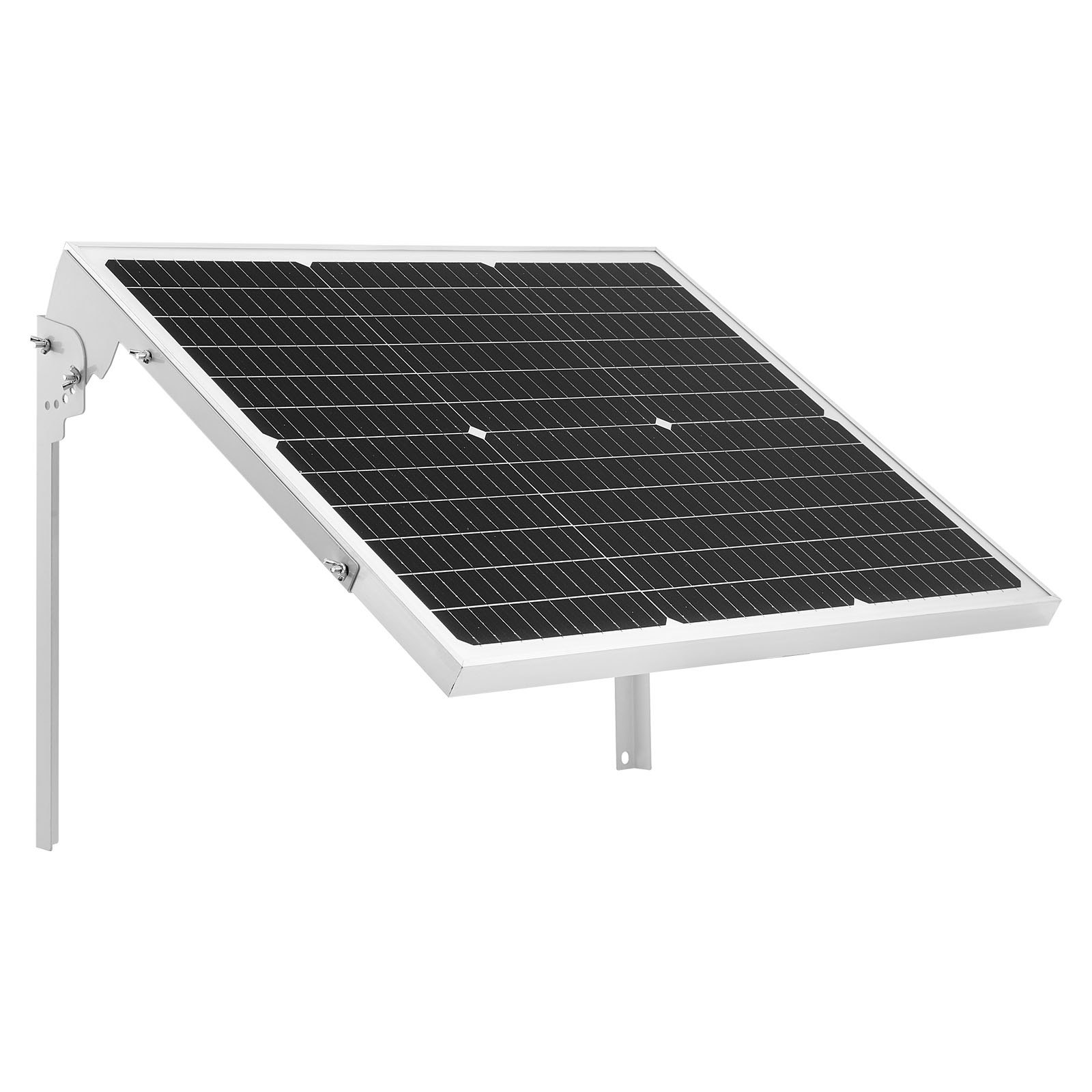 Zestaw paneli słonecznych monokrystalicznych VEVOR 12 V o mocy 50 W, ładowarka akumulatorów z ulepszonym kontrolerem MPPT i regulowanym uchwytem montażowym, wodoodporność IP65 do samochodów, łodzi, kamperów, przyczep i dachów domów