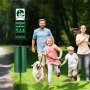 Stacja na psie odchody VEVOR, kosz na psie odchody, 43-litrowy kosz na psie odchody z 50 workami na śmieci, dozownikiem worków i 600 workami na psie odchody, system utylizacji psich odchodów do użytku na zewnątrz w ogrodzie