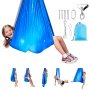 VEVOR Sensory Swing, Double-Layer Fabric Sensorys Hammock, Indoor & Outdoor Sensory Swing with 360° Swivel Hanger, O-Sling, Holds up to 136.07 kg, Adjustable Aerial Yoga, Hanging Swings for Kids