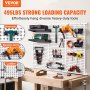 VEVOR Pegboard 48" x 32" Metal Pegboard 500lb Load Garaż Pegboard Wall Organizer Zestaw do przechowywania narzędzi z 3 pegboardami Wykonane na zamówienie haczyki Pojemniki do przechowywania