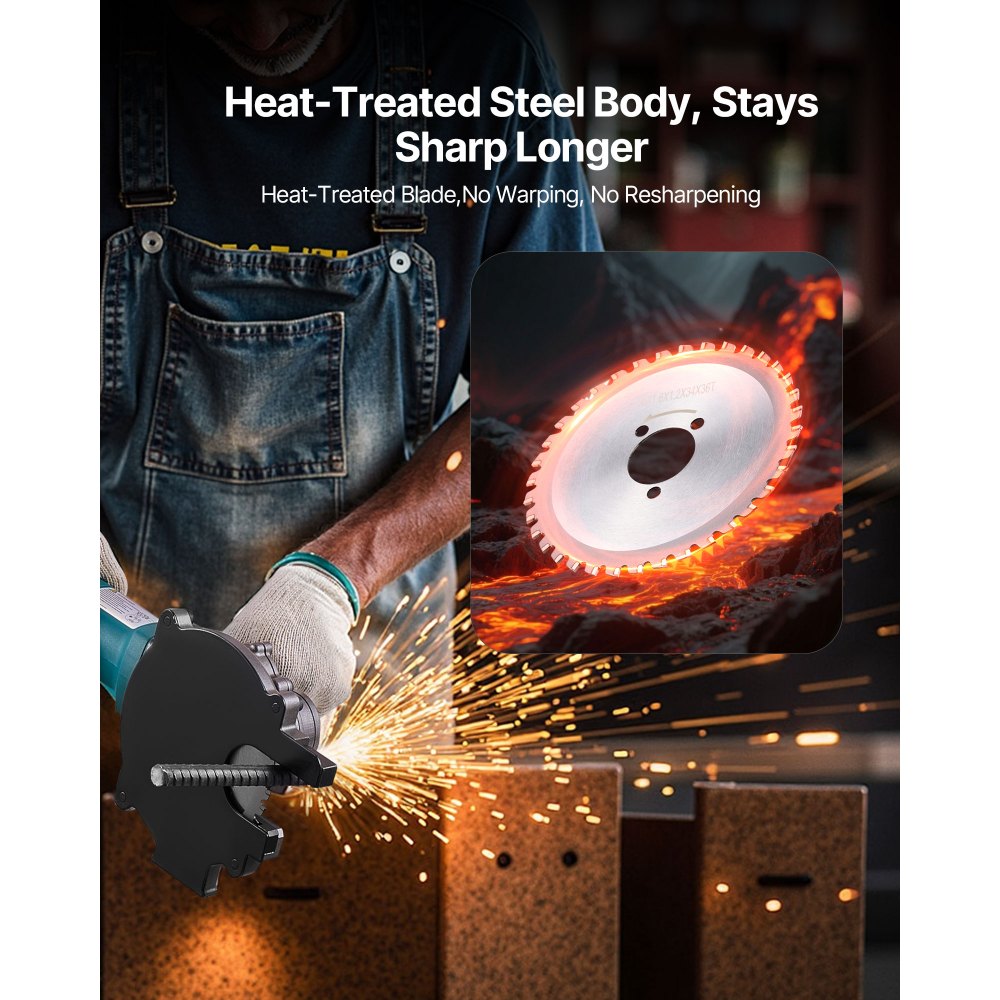 VEVOR Rebar Cutter Blades Replacement for Electric Rebar Cutting Saw, 36 Teeth High-Hardness Heat-Treated Steel Cermet Tipped Blade , Fast Even for Aluminum,Copper Pipe, Arbor 34 mm/ 1-11/32 in