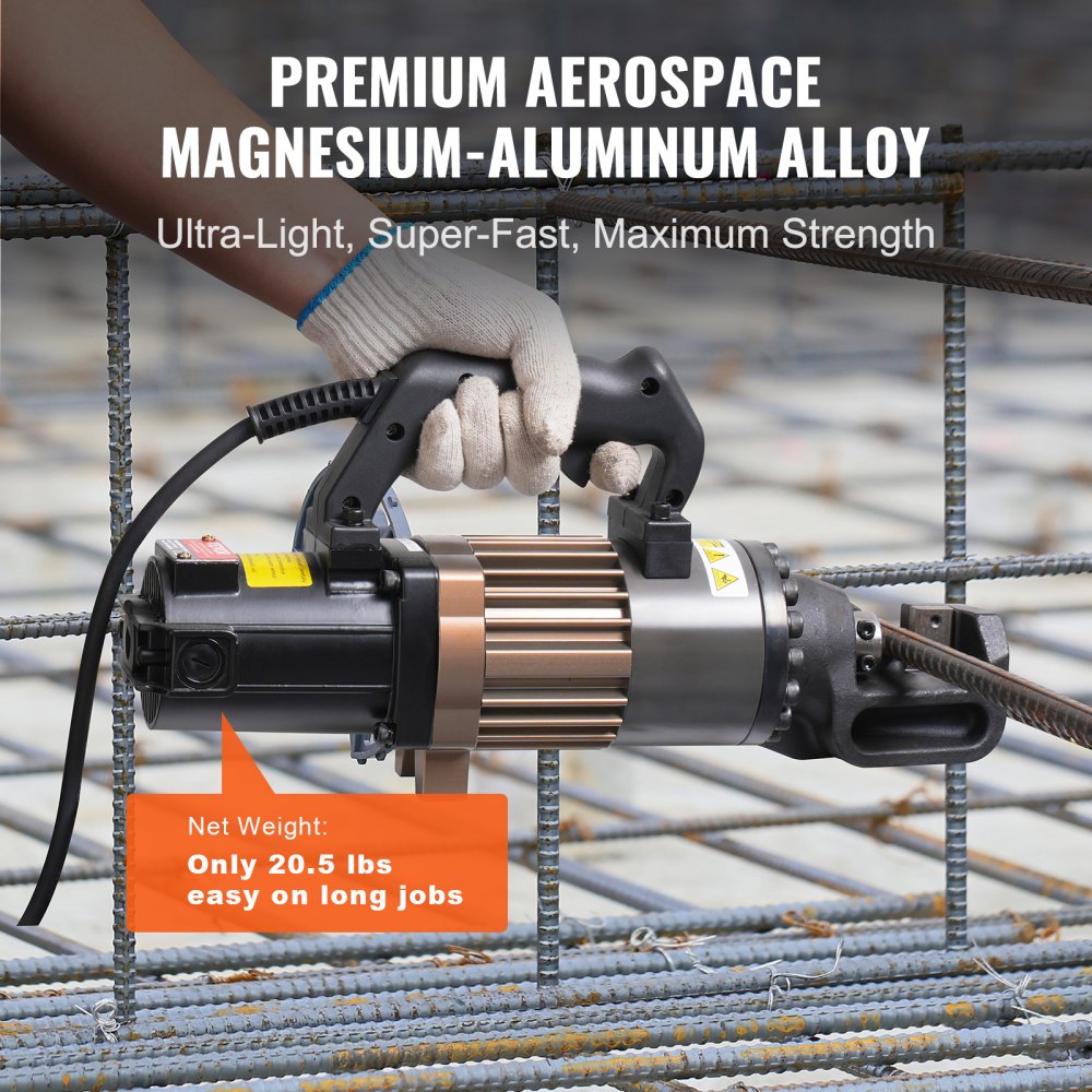 Elektryczno-hydrauliczna przecinarka do prętów VEVOR, przecinarka do prętów zbrojeniowych o mocy 1500 W, tnie pręty zbrojeniowe o średnicy do 4-22 mm w 2-3 sekundy, przecinarka do prętów zbrojeniowych z akcesoriami bogatymi w olej, czarna