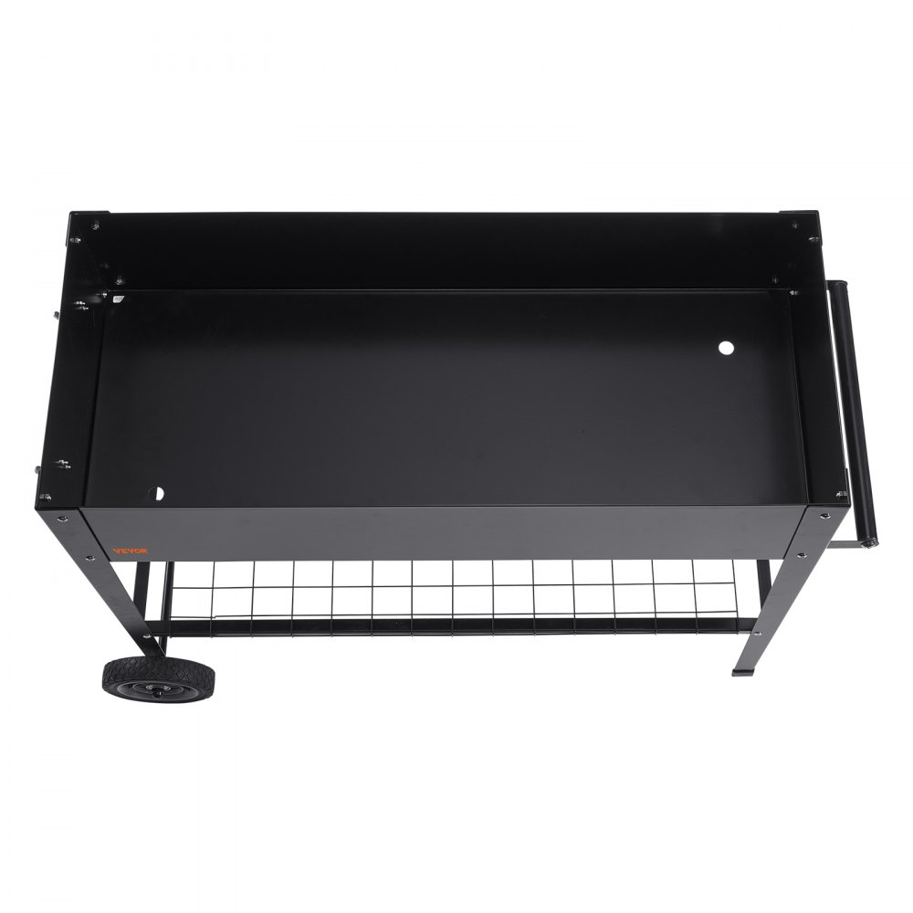 VEVOR podwyższone łóżko z kółkami, donica, skrzynka na kwiaty, donica ogrodowa, taras, grządka warzywna, grządka ogrodowa, grządka do sadzenia, czarna, 108x49,5x80 cm, ocynkowana stal, idealna do uprawy warzyw, owoców i ziół