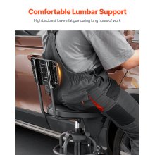 VEVOR Rolling Mechanic Stool Regulowane Siedzisko Garażowe Obrotowe 136 kg