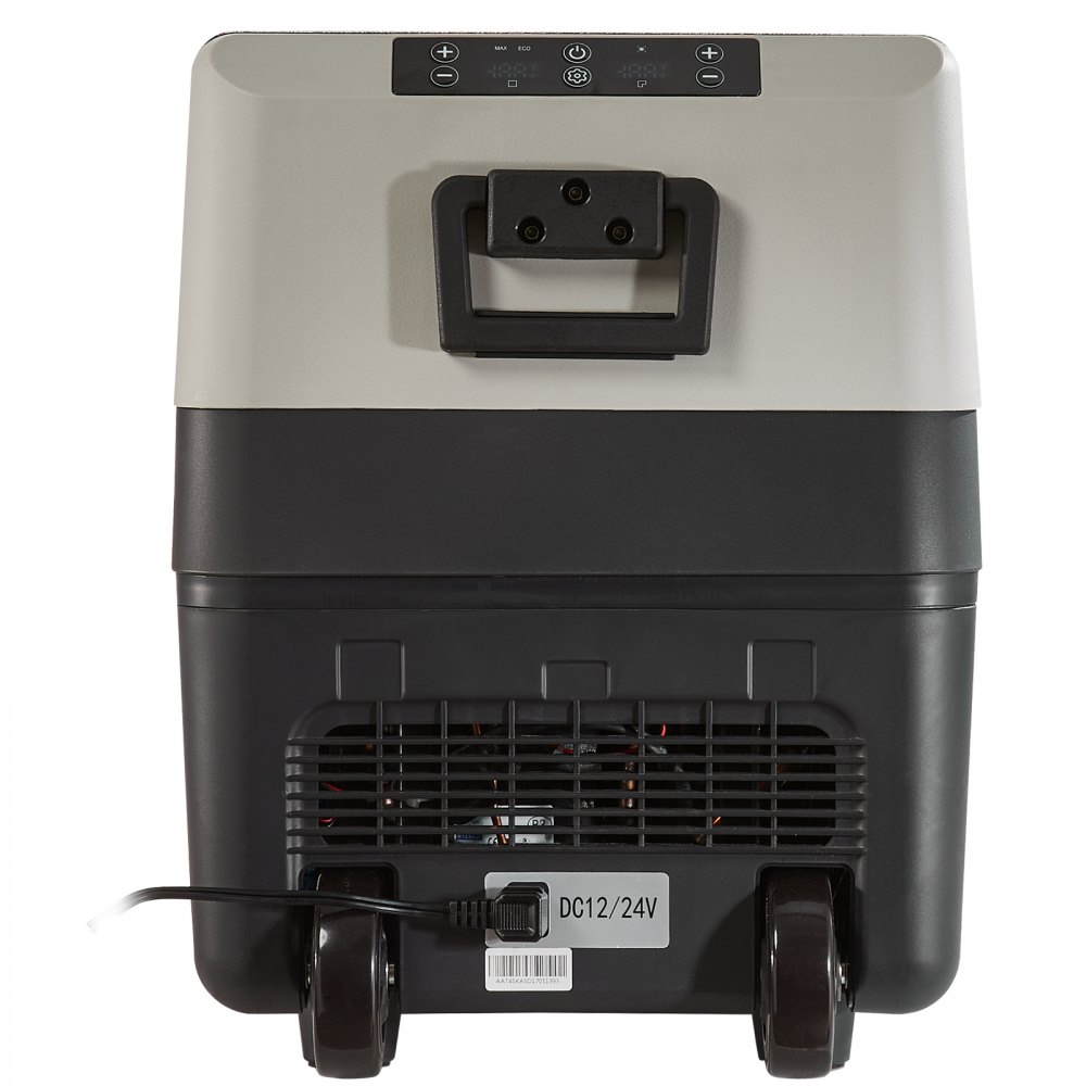 Lodówka turystyczna VEVOR 35 l, elektryczna lodówka turystyczna 12/24 V, zwijana, 2 w 1, dwustrefowa, kompresor do lodówki samochodowej, utrzymujący ciepło i chłód, 60 W, uchwyt, łódź, ciężarówka, mobilna, szara