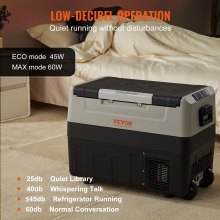 VEVOR Lodówka Samochodowa 45 L Cool Box Elektryczna Zamrażarka 12 / 24 V Podwójna Strefa 2 w 1 Sprężarka Lodówki Samochodowej Do Utrzymywania Ciepła