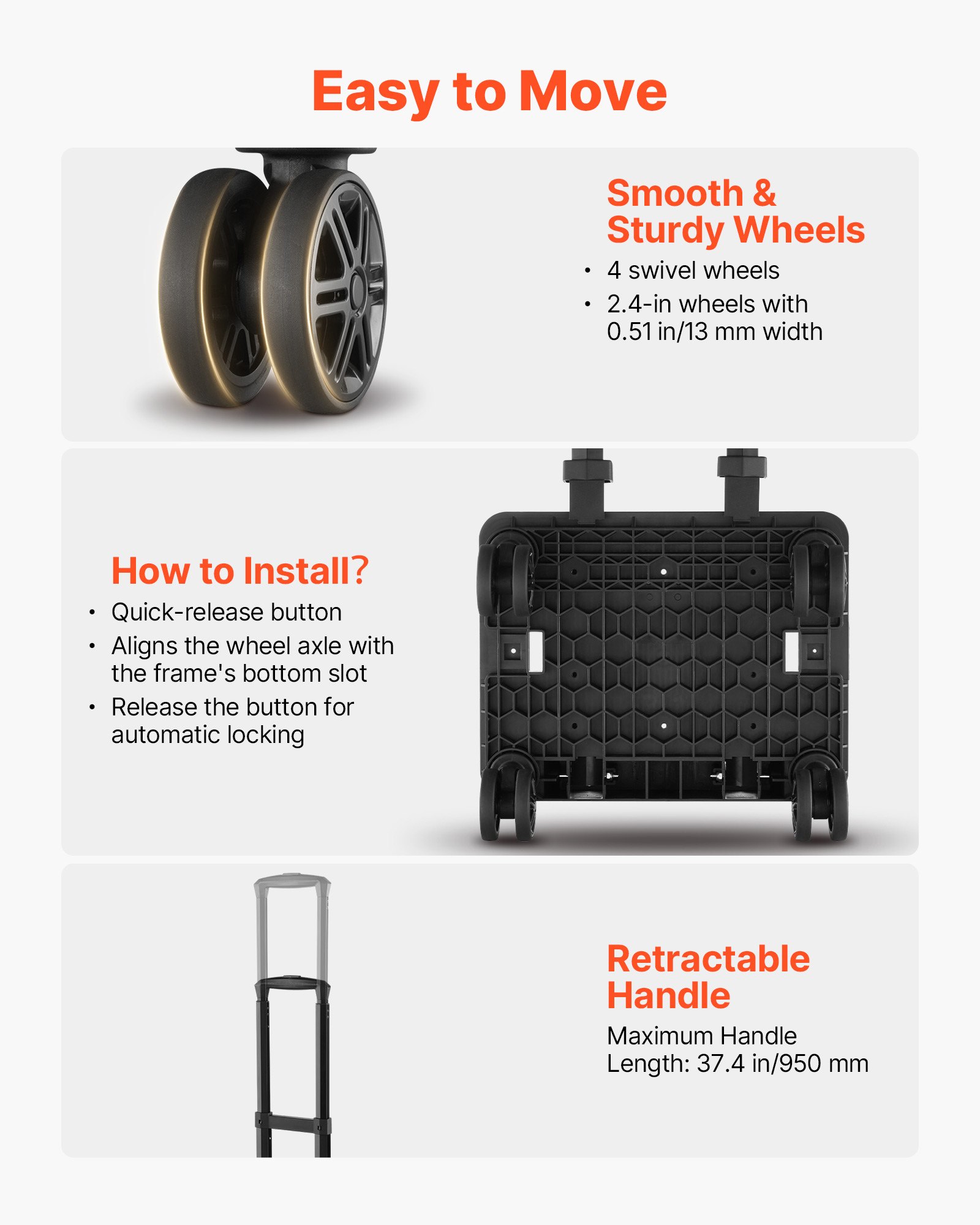 Torba na kule do kręgli VEVOR na 2 kule z czterema kółkami i oddzielną przegrodą na buty (do rozmiaru US 16) oraz dużą kieszenią na akcesoria, wysuwana rączka, długość do 95 cm, kolor czarny