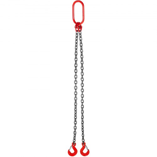 Zawiesie łańcuchowe — 6/15" x 6,5' Podwójne ramię ze stalowym hakiem — Klasa 80