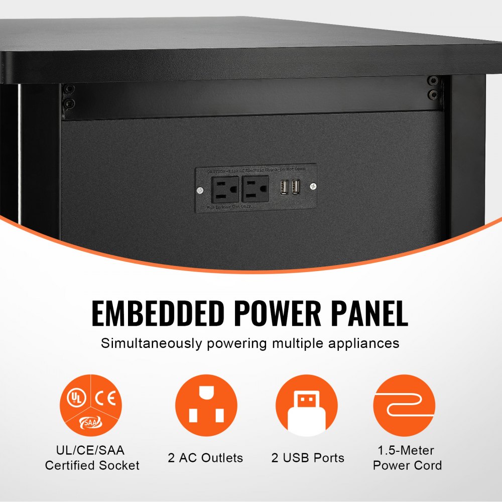 VEVOR Stojak na akwarium, 75 galonów, 132 x 50 x 82 cm Stojak na akwarium dla żółwi wykonany ze stali i płyty MDF, udźwig 284 kg, stojak na akwarium dla gadów z szafką do przechowywania i zintegrowanym zasilaczem